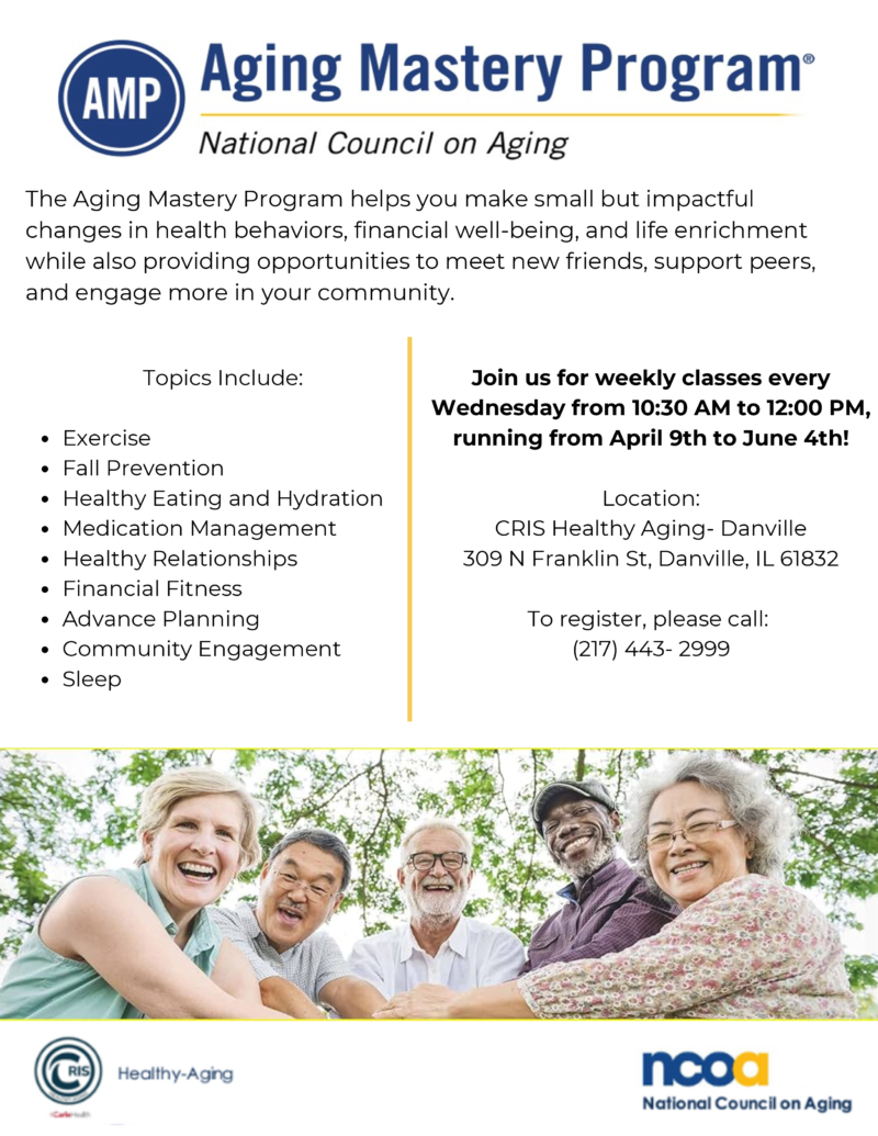 Aging Mastery Program Flyer April 2025 Danville